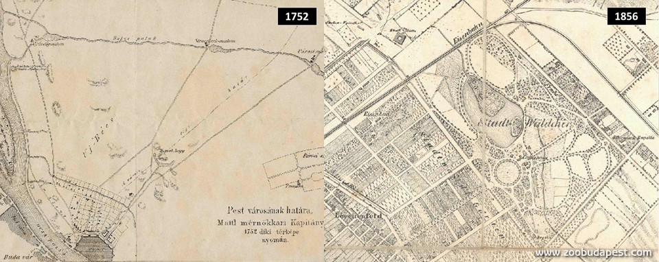 1752-ben a pesti határ úgyszólván üres volt, csak legelők és szántóföldek voltak itt. Egy évszázaddal később a Terézváros már a mai Teréz körút vonalán túl ért, azon túl a Dózsa György út vonaláig magánkertek voltak, és már a Városliget nagy részét is parkosították.